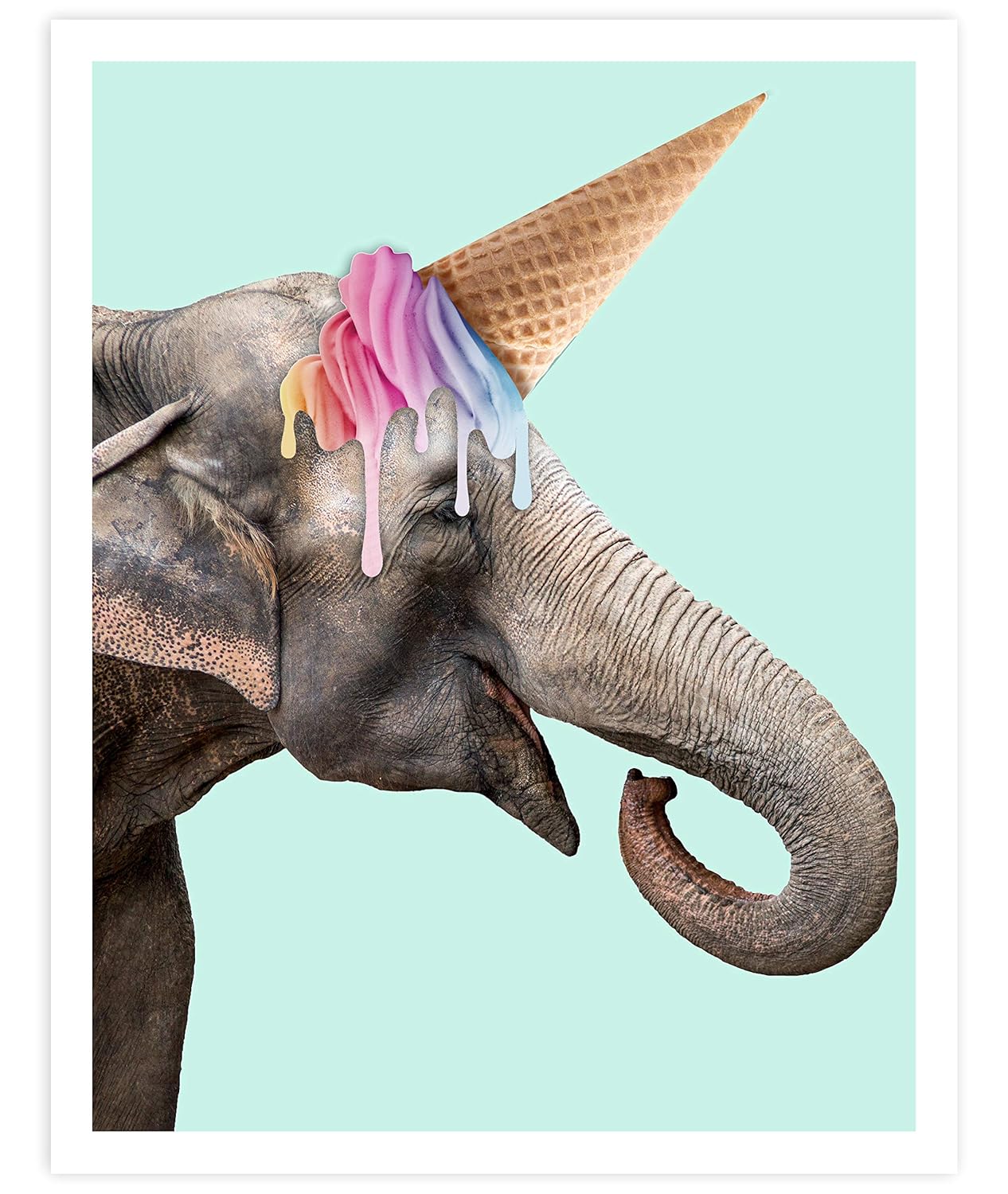 Amazon.com: Elephant Unicorn Art Print Poster - Fun and Cute, Elephant