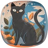 Karma, Enamel Trinket Tray, Square Colorful Ring Bowl, Jewelry Dish Tray for Rings Bracelets Necklace, Small, Cat