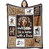 Fluxflix Dachshund Gifts for Women - Weiner Dog Gifts for Women/Dachshund Lovers - Dachshunds Themed Gift - Doxie Gifts Blanket 60"X50"
