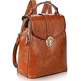 rofozzi Structured Vegan Leather Backpack Purse for Women - Back Pack Purses Women – PU Faux Leather Backpack Handbags (Brown)