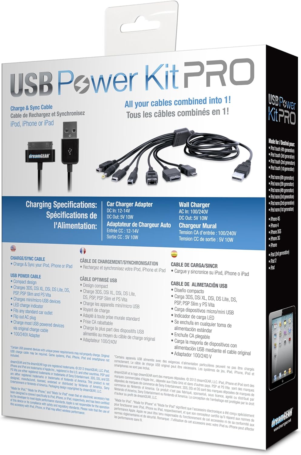 Iphone Ipod Dreamgear Universal Usb Power Kit Pro For Ps Vita 3ds Dsi Xl Psp 3ds Xl Android And Most Usb Devices Dsi Ds Lite Ipad Accessory Kits