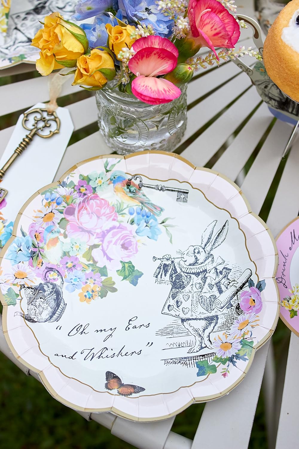 Alice In Wonderland Dessert Plates (12ct) – Mad Hatter Tea Party Decor - View #5