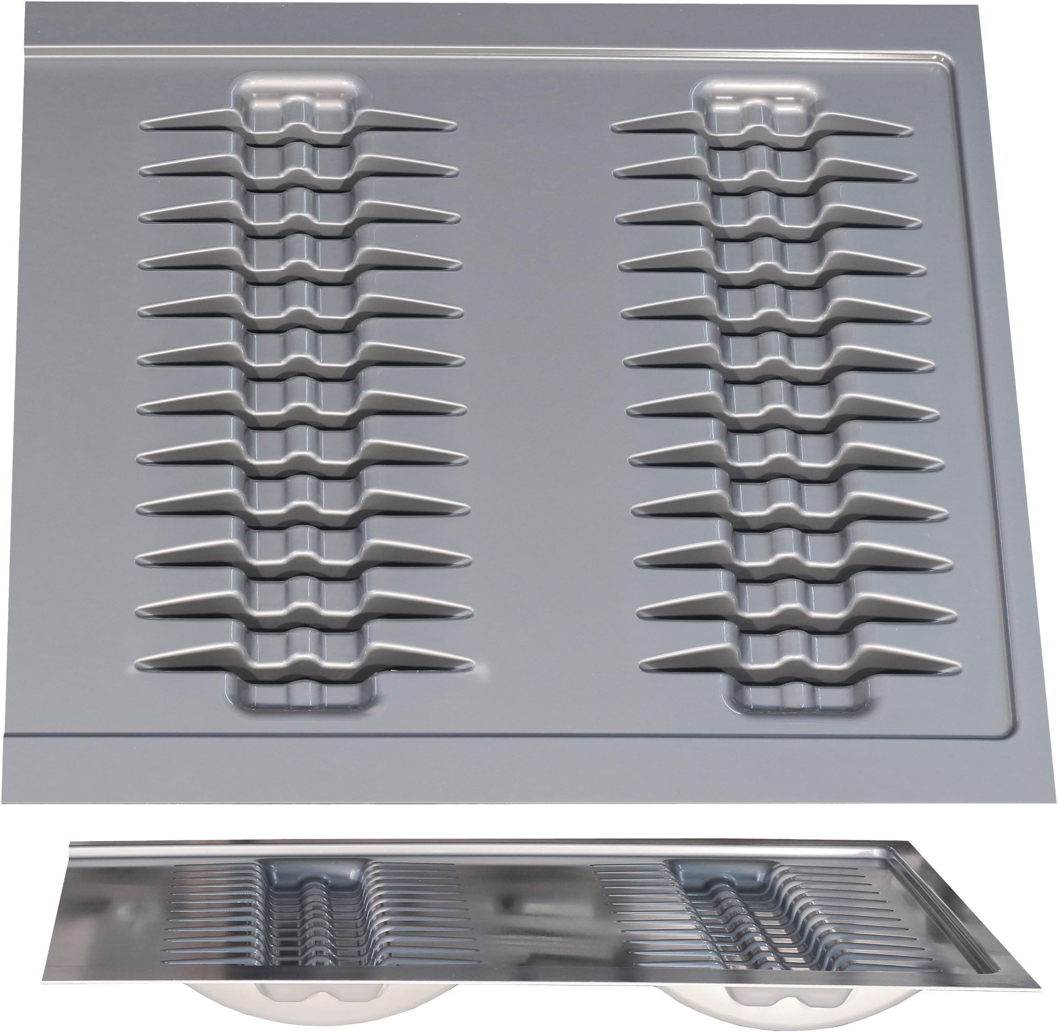 Grey Upright Plate Holder Tray Box Insert Cabinet for Blum ModernBox & Other (to Suit 60cm Wide Drawer)