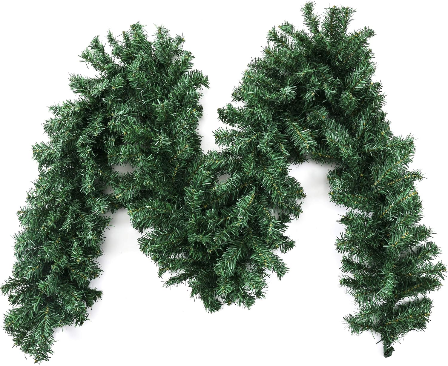 Inhoom Vintage Christmas Artificial Plaid Garland Green Pine Branch Bendable