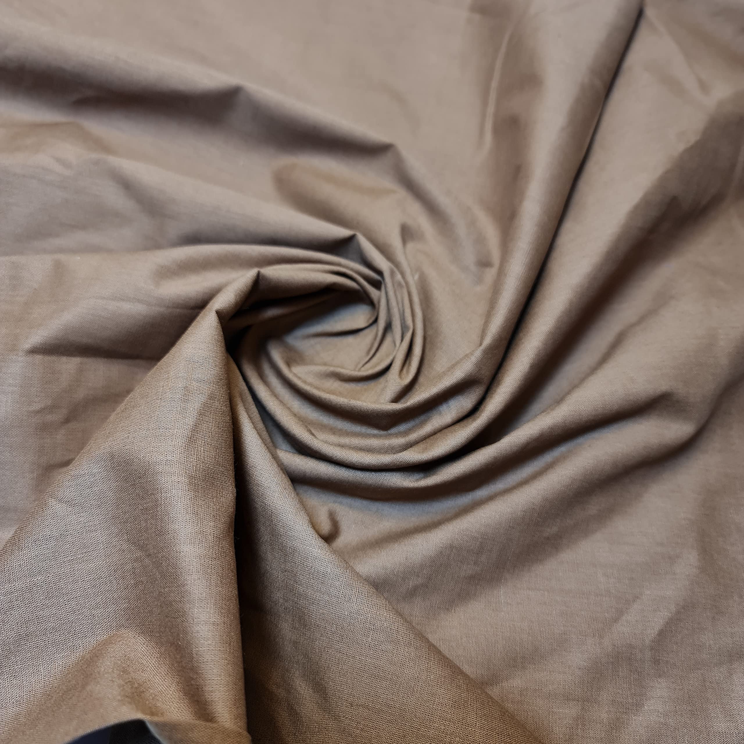 Plain 100% Cotton Egyptian Cambric Poplin Craft Soft Dress Material Fabric 44" (5 Meter, (NEW) TAUPE)