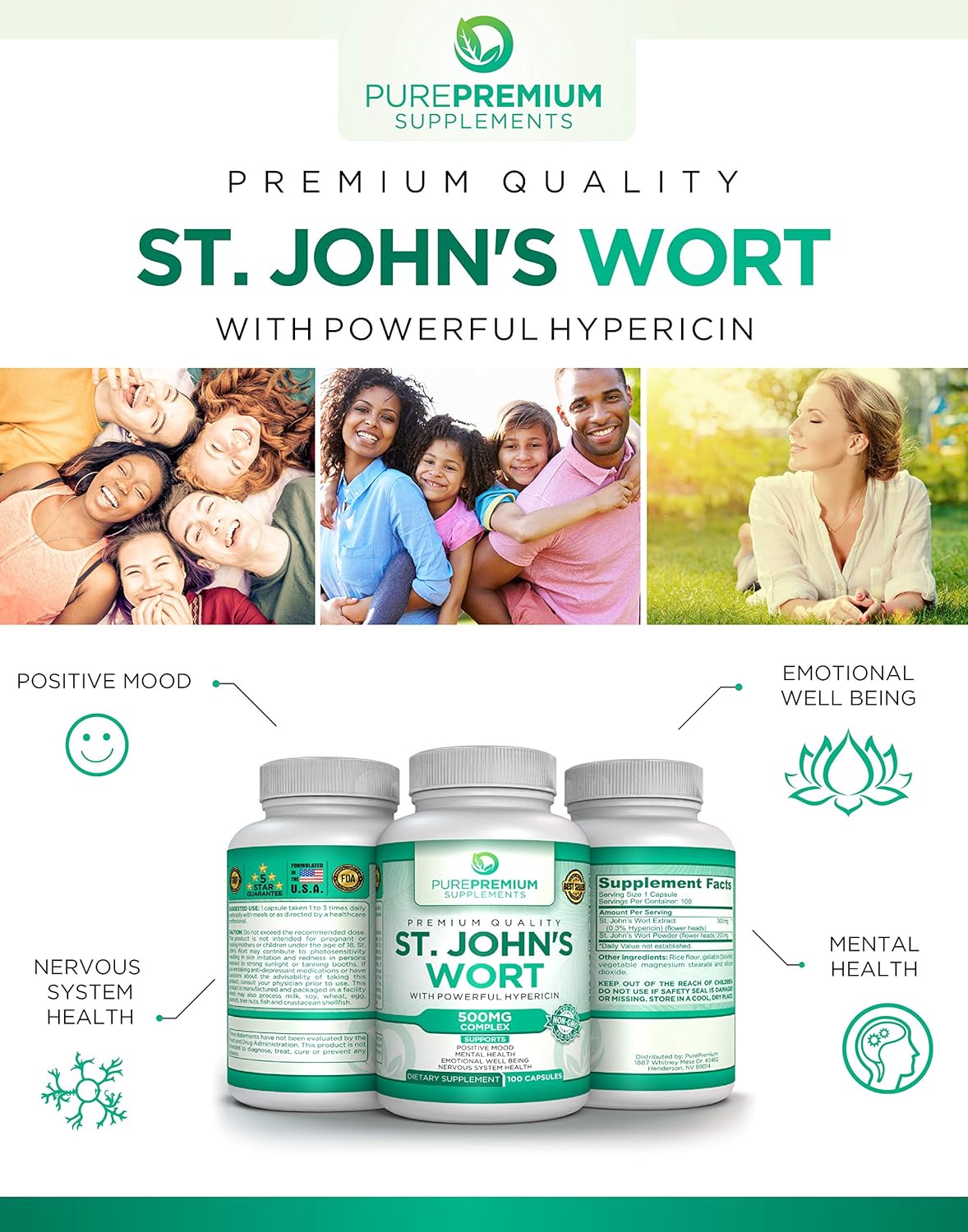 Premium St Johns Wort Capsules (Non-GMO & Gluten-Free): Health & Personal Care