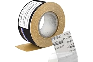 ProductionShop Premium 120 Grit PSA Gold Longboard Sandpaper, 2-3/4" Wide Continuous 12 Yard Roll - Self Adhesive Stickyback for Autobody Paint, Wood Air File Long Board Sanders, Hand Sanding Blocks
