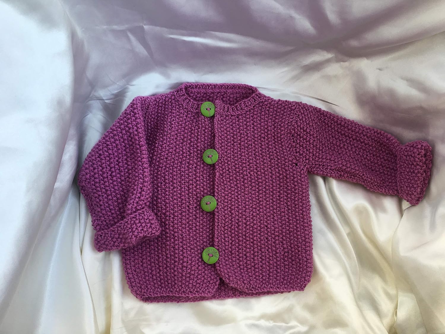 lilac baby cardigan