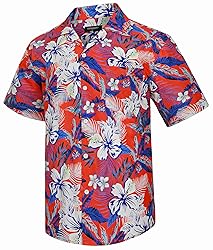 Mens Hawaiian Casual Shirts Short Sleeve Button