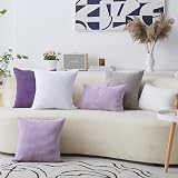 Home Brilliant Purple Cushion Covers 24x24 Set of 2 Eggplant Corduroy view 6