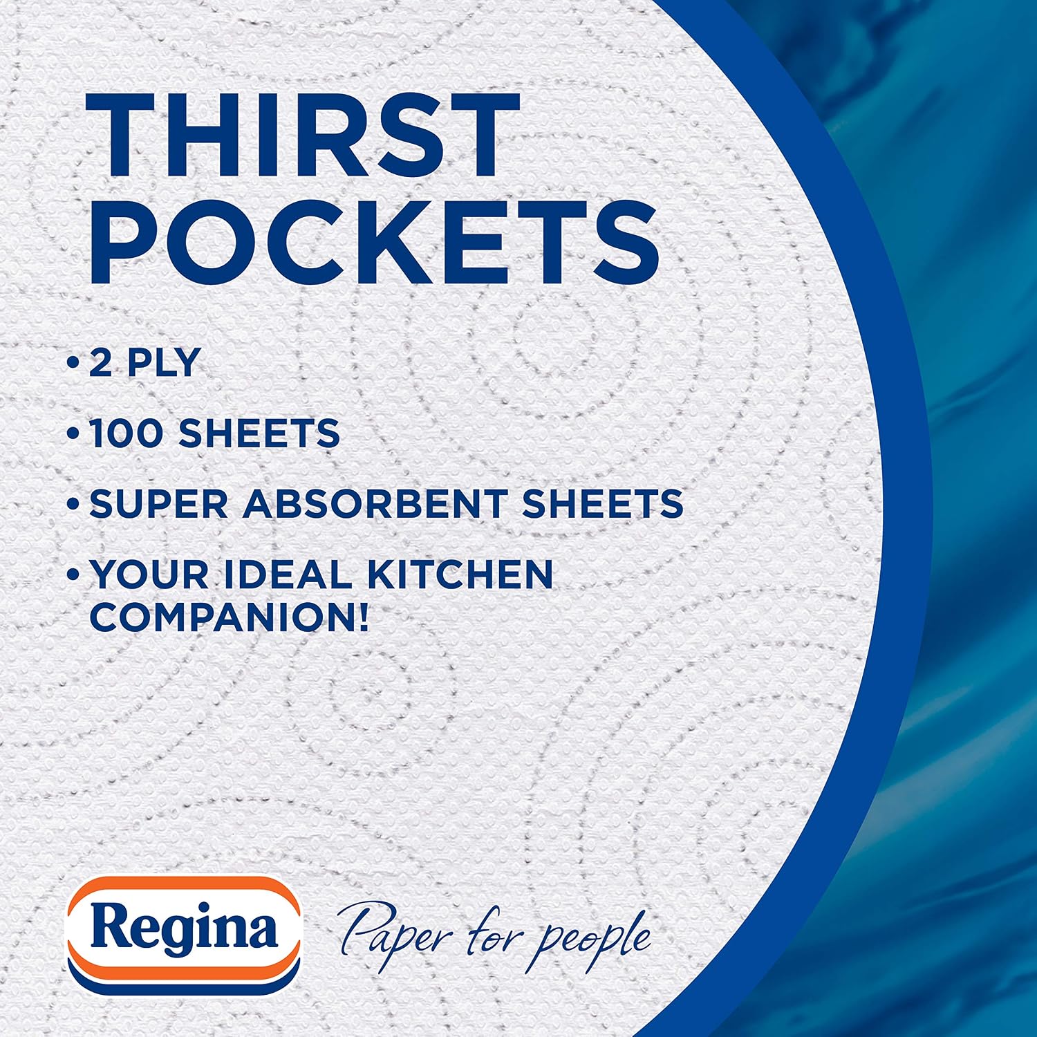 Regina Thirst Pockets Kitchen Roll, 12 Rolls, 1,200 Super Absorbent Sheets, Unique Pocket Technology - Image 4