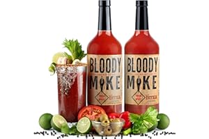 BLOODY MIKE ALL NATURAL BLOODY MARY MIXORIGINAL CLASSIC MIKE DITKA Bloody Mike Thick and Spicy Bloody Mary Mix, Gluten Free, Mike Ditka Approved (2 Bottles)