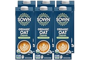 SOWN Organic Oat Creamer Unsweetened - Barista Oat Milk Non Dairy Coffee Creamer - Plant Based, Dairy-Free, Vegan, 0g Added Sugar, Gluten-Free, Non-GMO, Shelf Stable - 32oz (Pack of 6)