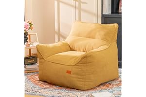 CVORTLL Bean Bag Chair with Filler, Bean Bag Sofa Chair with Tufted Soft Armrests Plush Lazy Sofa Comfy Chair,Large BeanBag Chair for Adults in Livingroom, Bedroom