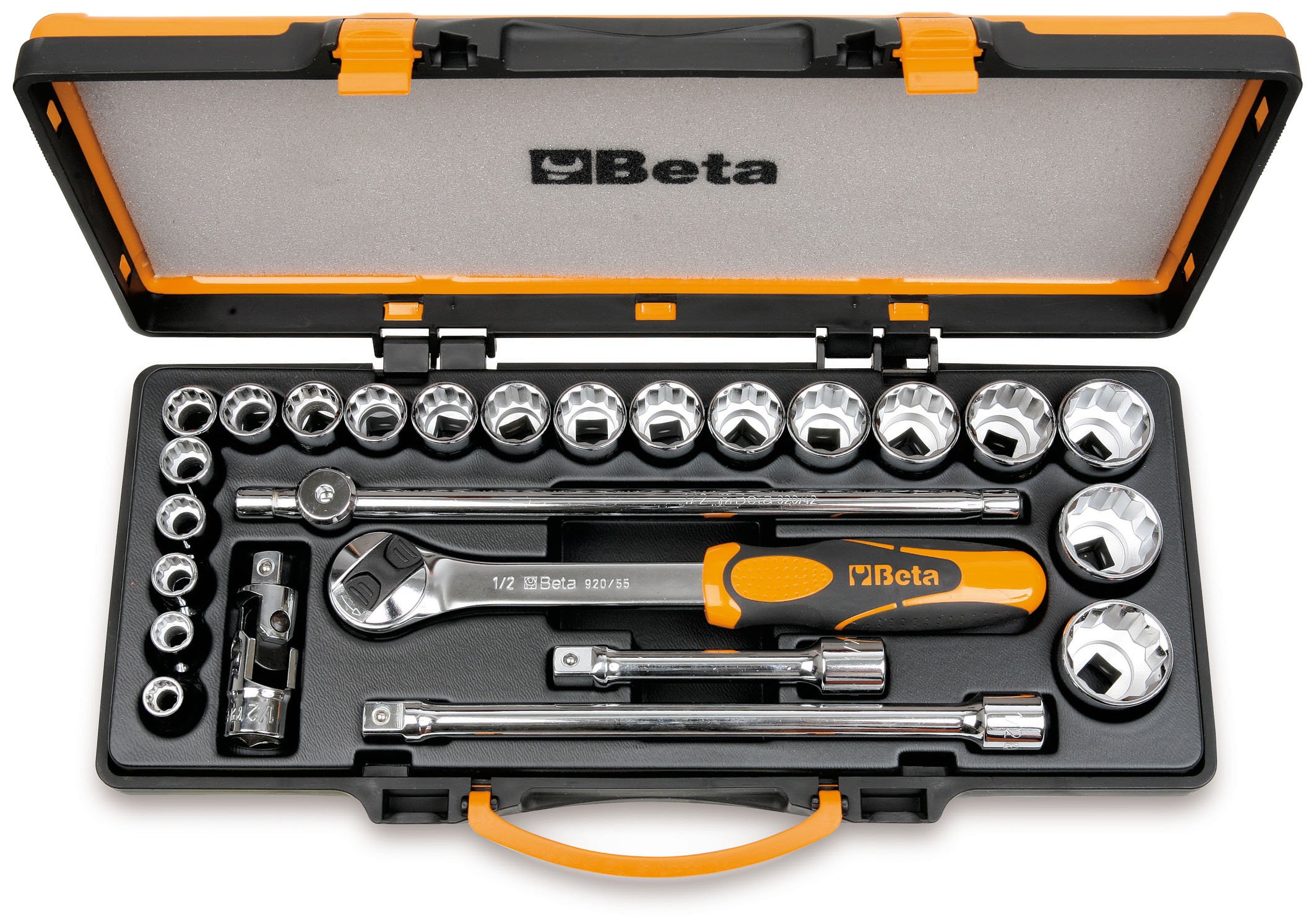 Beta 9200951 Model 920 B/C20X Bi-hex Sockets and 5 Accessories, 10-32mm, 1/2 Drive, 20 Pieces — image 1