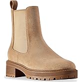 CosyFever Women’s Chelsea Ankle Boots, Low Heel Pull-On Booties, Elastic Side Gore, Comfort Cushioned Insole, Non-Slip TPR Sole