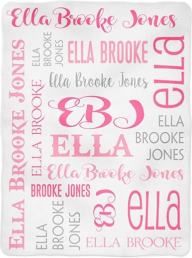 monogrammed baby girl blankets
