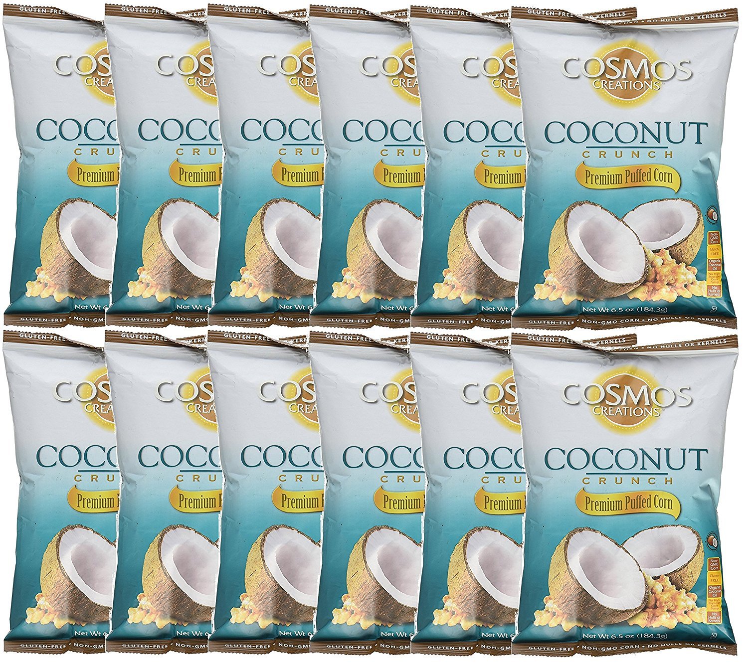 Premium Puffed Corn Coconut Crunch Popcorn Without Hulls
