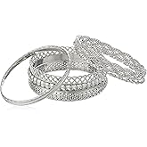 GUESS Silvertone 7-Piece Textured Bangle Bracelet Set