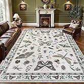 8x10 Area Rugs Living Room Rug: Vintage Washable Rug Floral Soft Carpet Indoor Floor Non-Slip Boho Stain Resistant Large Carpets for Bedroom Kids Nursery Dining Room Farmhouse Home Office Beige