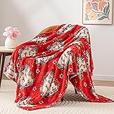 Berkshire Velvetloft® Plush Throw Blanket – Ultra Soft & Cozy Gift for Mom, Women & Loved Ones, Perfect for Mother’s Day, Valentine’s, Birthday, and Everyday Use, Boquet Hearts Red, 50''× 60''
