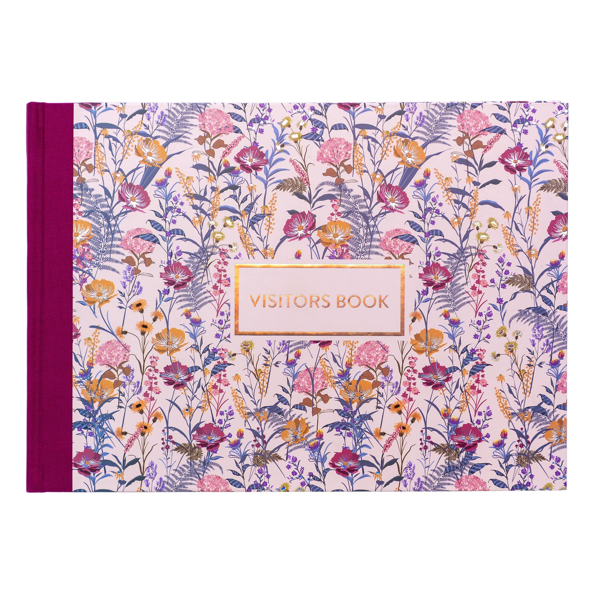 Pukka Pad, Bloom A4 Visitors Book – 96 Pages with 768 Entry Spaces – Includes Record Date, Name, Address, and Comment Fields – 120 GSM Paper – Cream