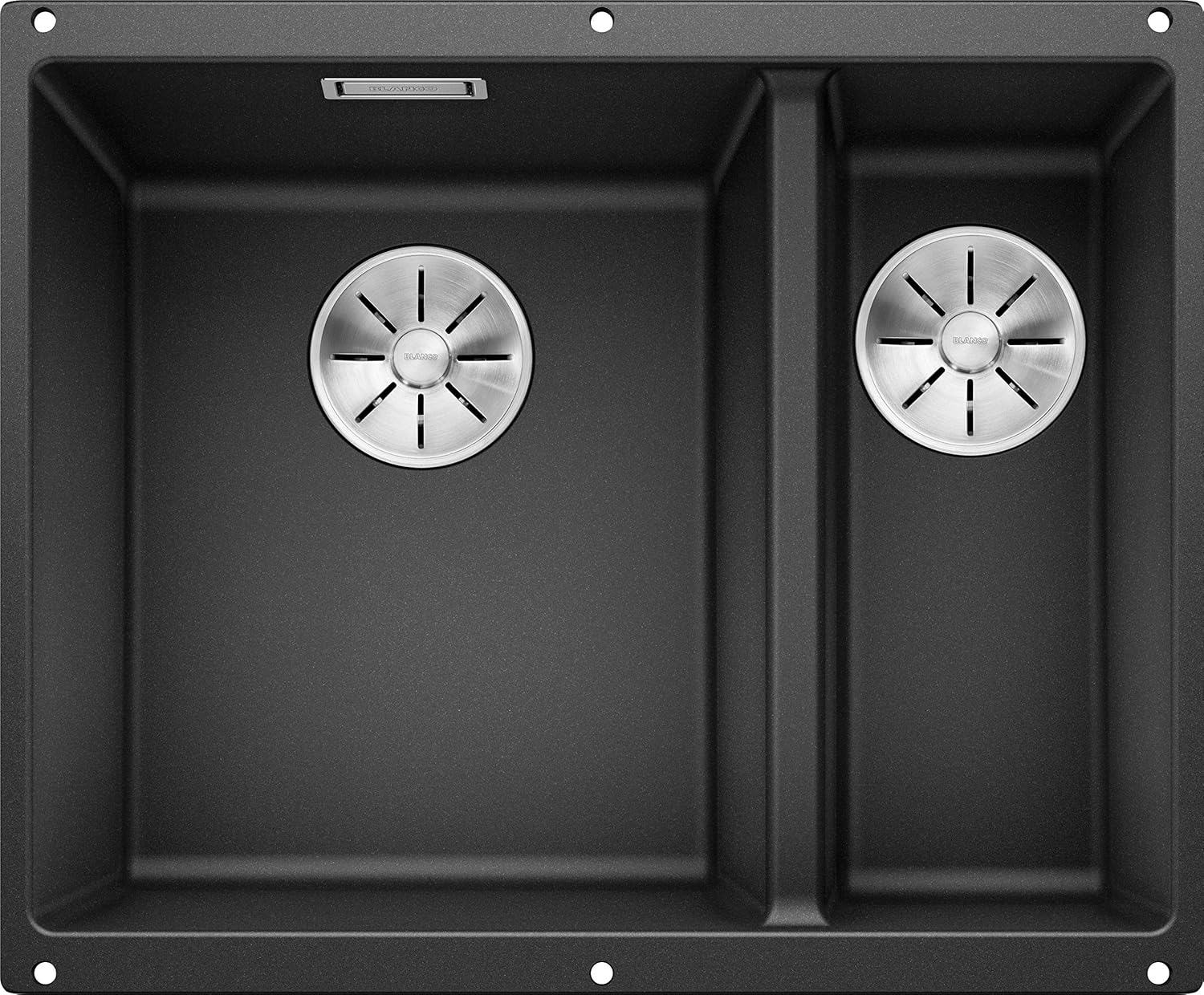 BLANCO SUBLINE 340/160-U - Undermount Double Bowl Kitchen Sink for 60 cm Wide Base Units - Made of SILGRANIT - Grey - 523548