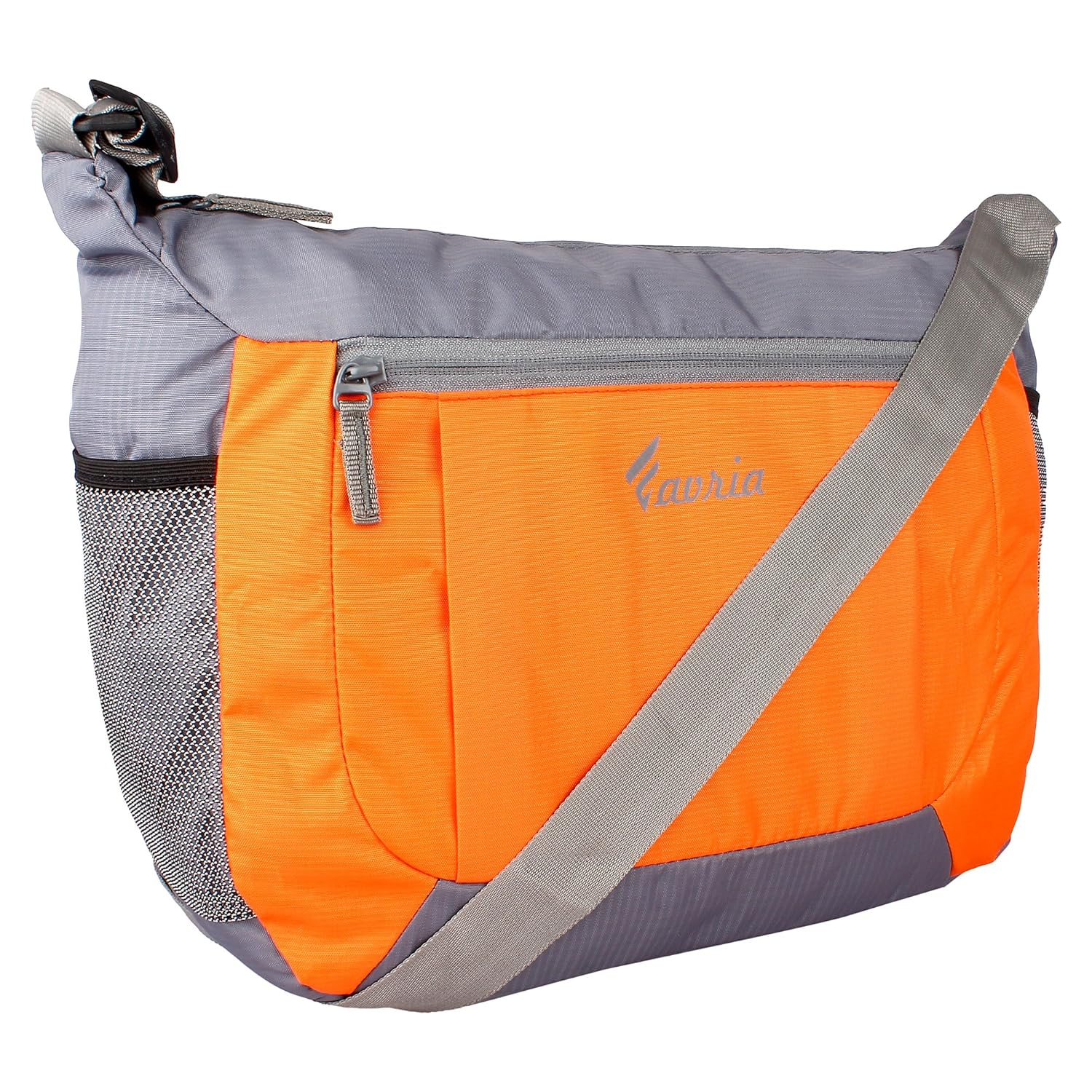 favria men & women sling bag- orange & grey