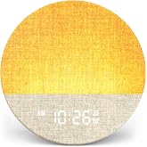 Dreamegg Sunrise Alarm Clock, Natural Wake up Light, White Noise Machine | Gradual sunrise wake-up, 29 soothing sounds, 9-color night light, no app required for adult bedroom travel