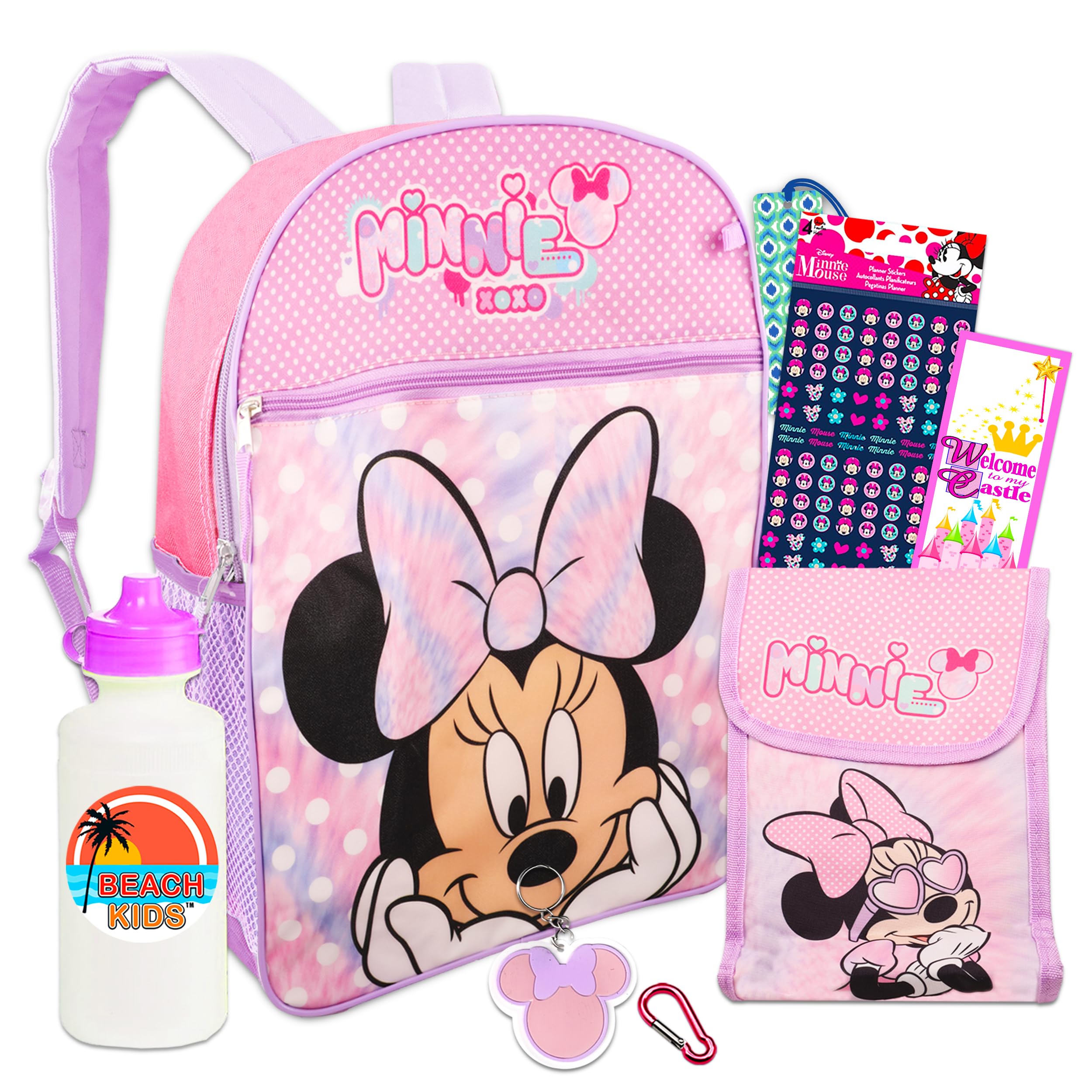 Photo 1 of Minnie Mouse Backpack with Lunch Box for Girls 9 Pc ~ 5 Pc Bundle With Deluxe 16" Minnie Backpack, Lunch Bag, Water Bottle, and More (Minnie Mouse School Supplies)