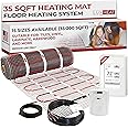 LuxHeat 35 Sqft Mat Kit (240v) Electric Radiant Floor Heating System for Tile & Laminate. Underfloor Heating Kit Includes Heat Mat, Alarm & UWG4 OJ Microline WiFi Programmable Thermostat w/GFCI