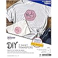 Avery Printable Heat Transfer Paper for Light Fabrics, 8.5" x 11", Inkjet Printer, 6 Iron On Transfers (3271)
