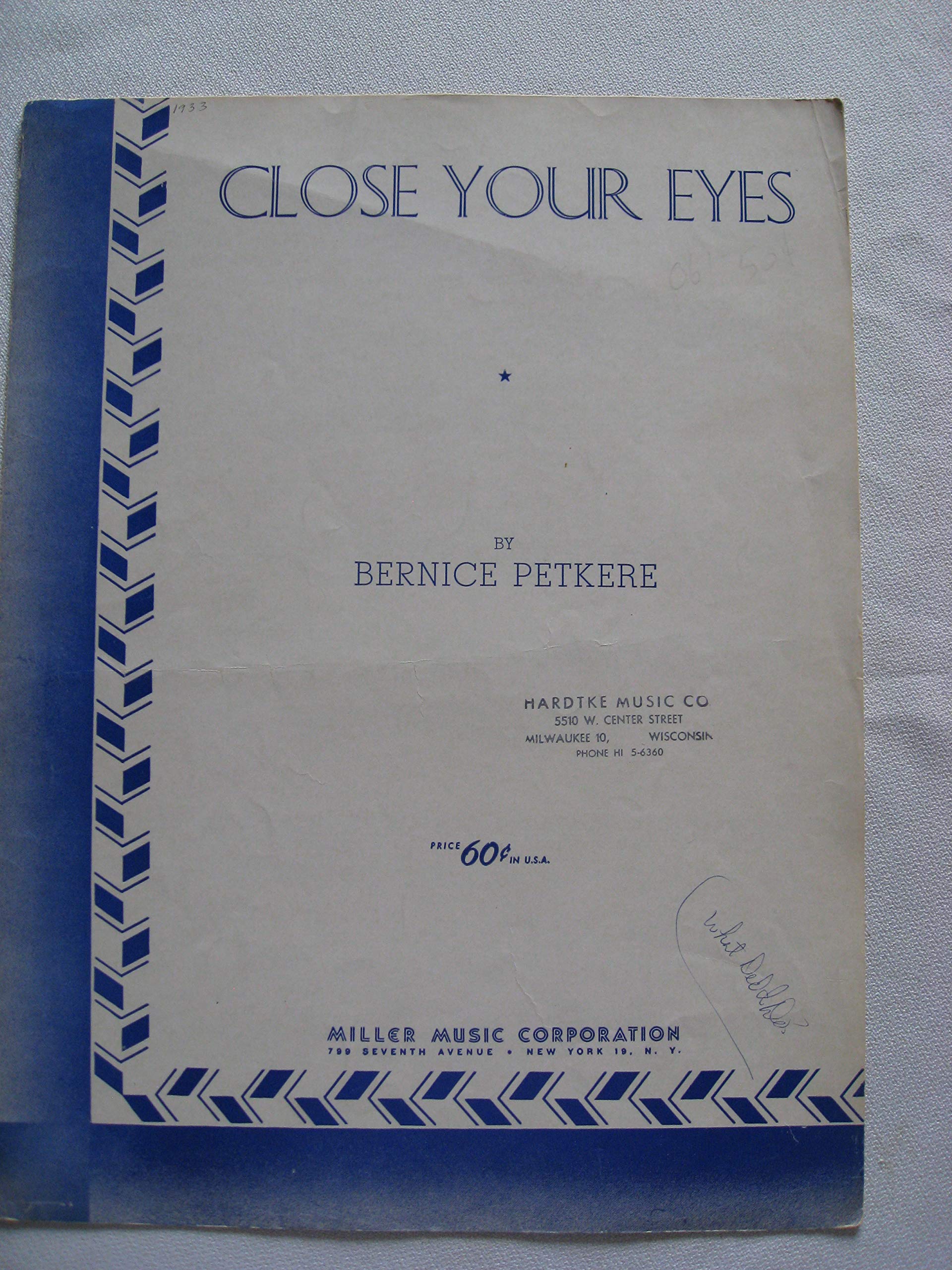 Close Your Eyes Bernice Petkere Amazon Com Books