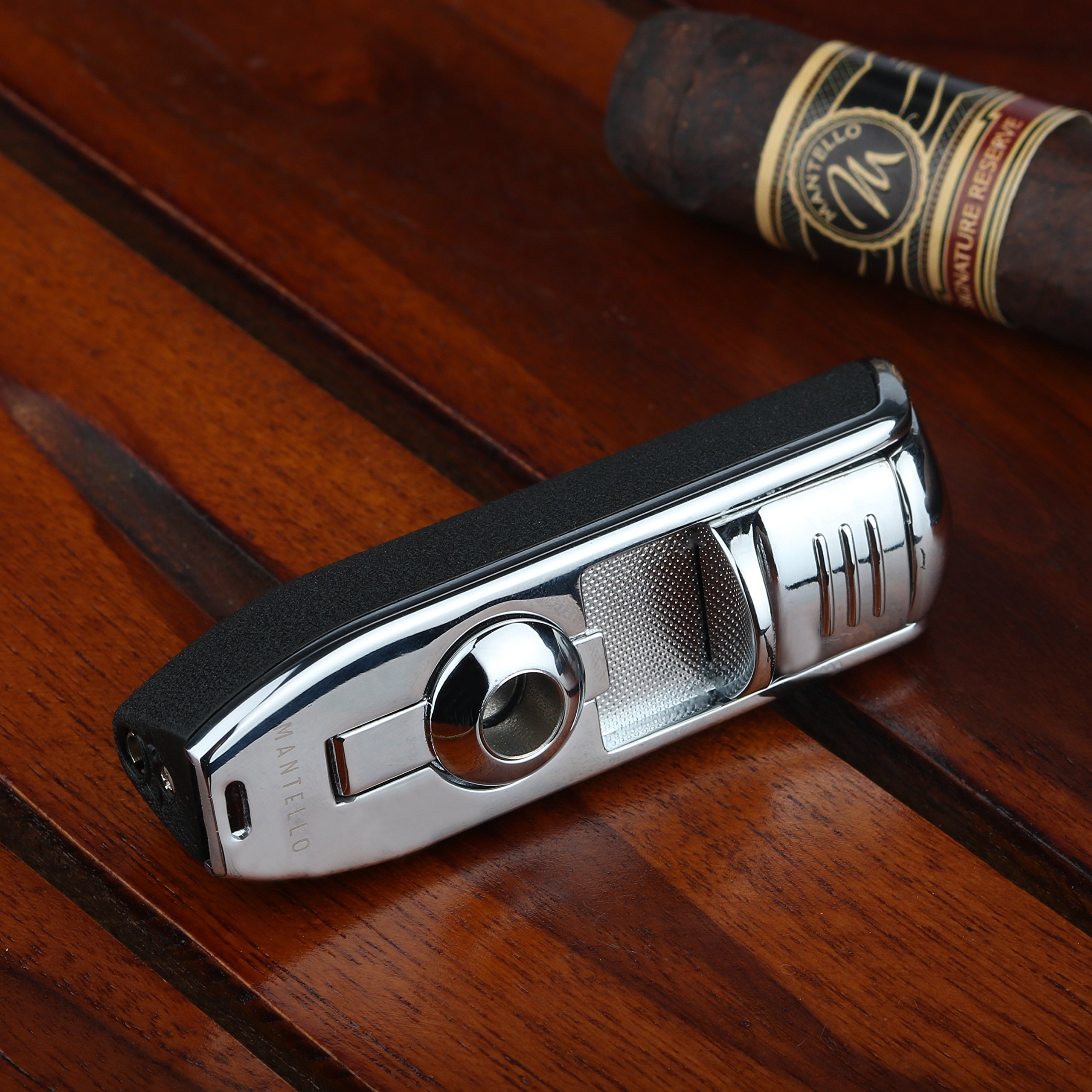 Mantello Triple Jet Flame Butane Cigarette Torch Lighter with