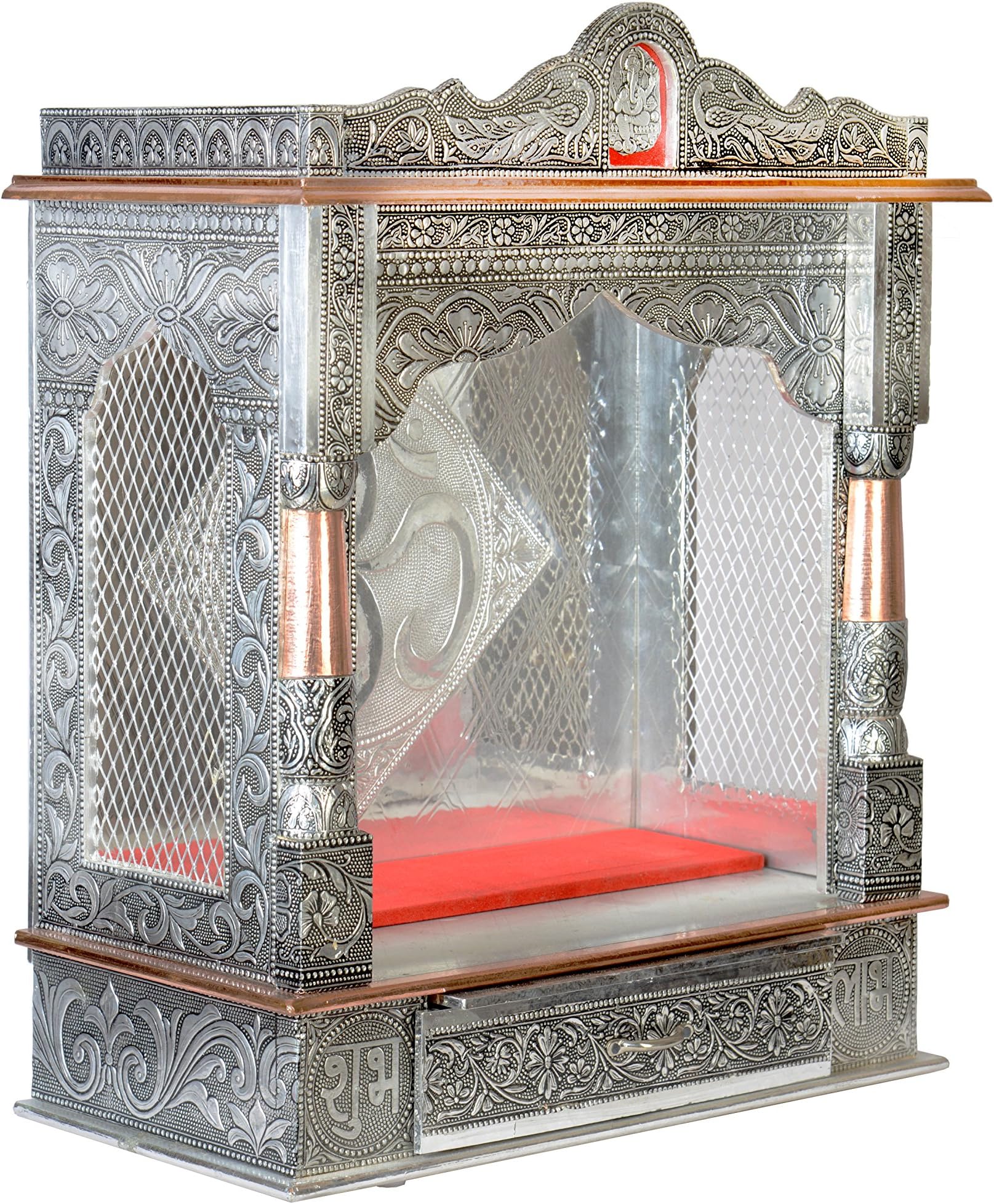 Brilliant Home Designs Wood Home Temple (Silver_18 Inch X 24 Inch X 7 Inch)