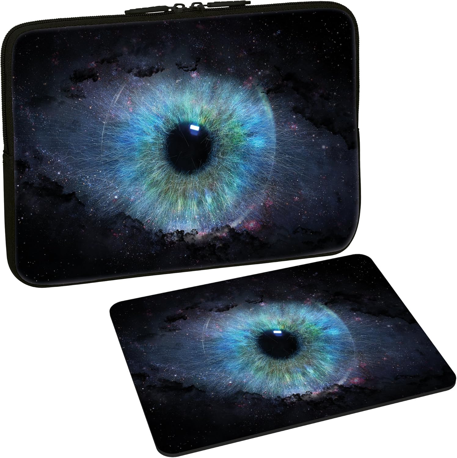 PEDEA Design Protective Case for Notebook up to 13.3 Inches (33.7 cm) with Design Mouse Pad Space Eye, 13,3 Zoll + Mauspad