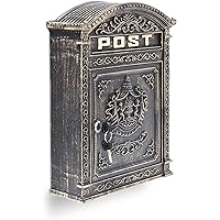Relaxdays Brievenbus antieke Engelse muurbrievenbus van gegoten aluminium met brede brievengleuf voor DIN A4 enveloppen…