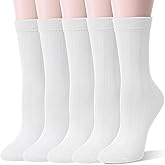 Thin Merino Wool Boot Socks Warm Winter Cozy Comfy Breathable Work Casual Socks for Women 5 Pairs