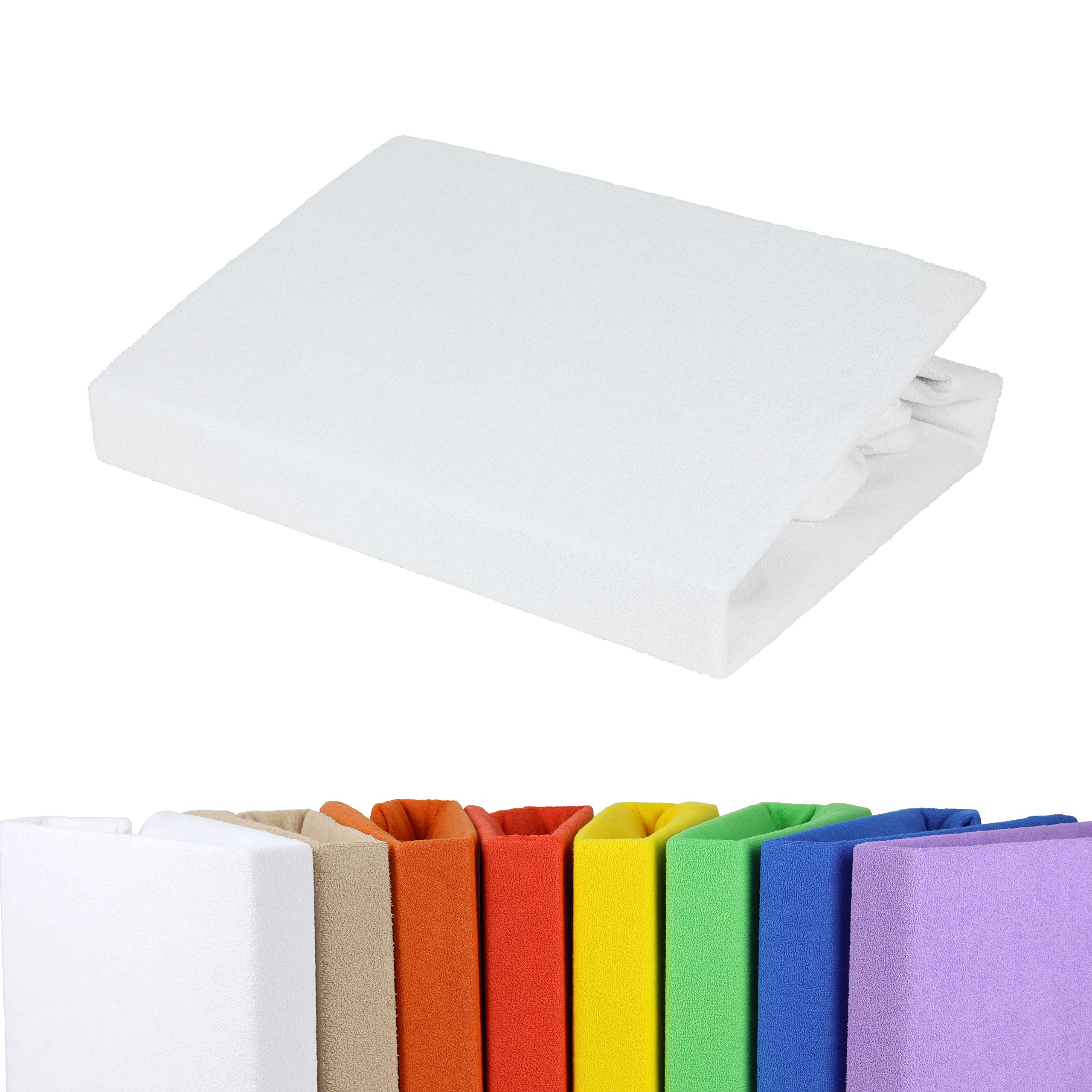 Gerald Wittmann Fitted Sheet 90 x 200 - 100 x 200 cm, Terry Towelling, White