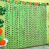 LOLStar 3 Pack Foil Fringe Curtains Lucky St Patricks Day 3.3 x 6.6 ft Shamrock Tinsel Curtain Photo Prop Backdrop Streamer B