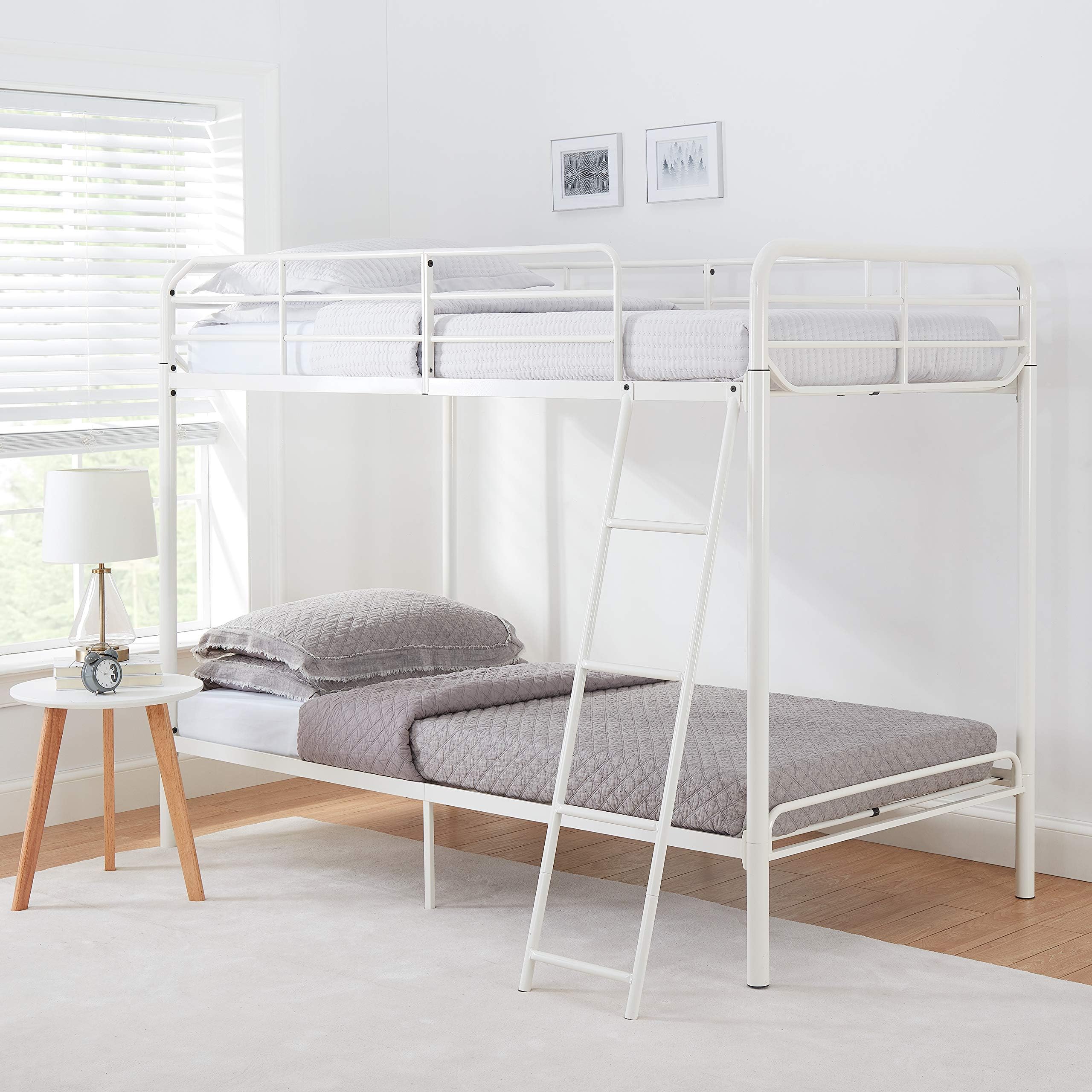 Mainstays Twin Over Twin Metal Bunk Bed (White)
