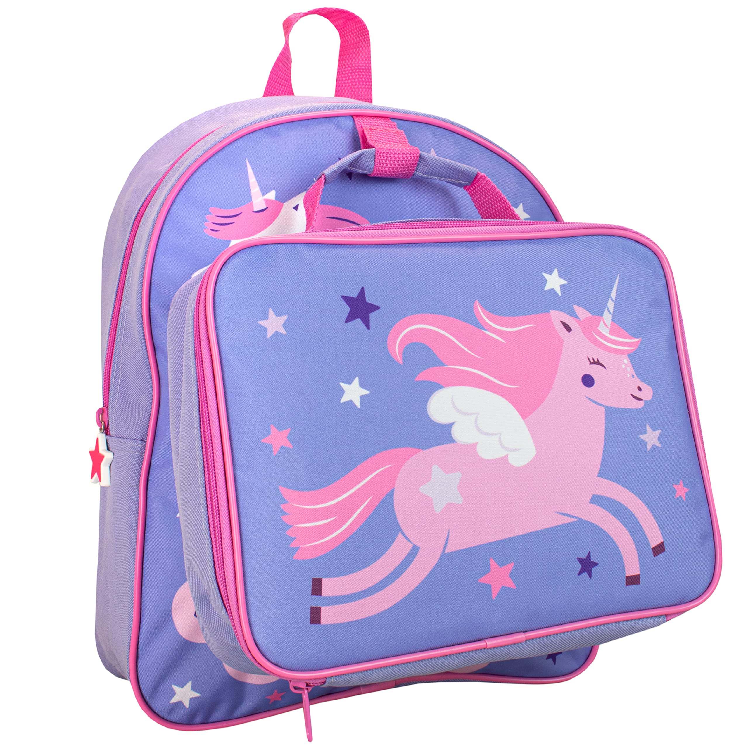 Harry Bear Kids Backpack and Lunchbag Set Purple Unicorn