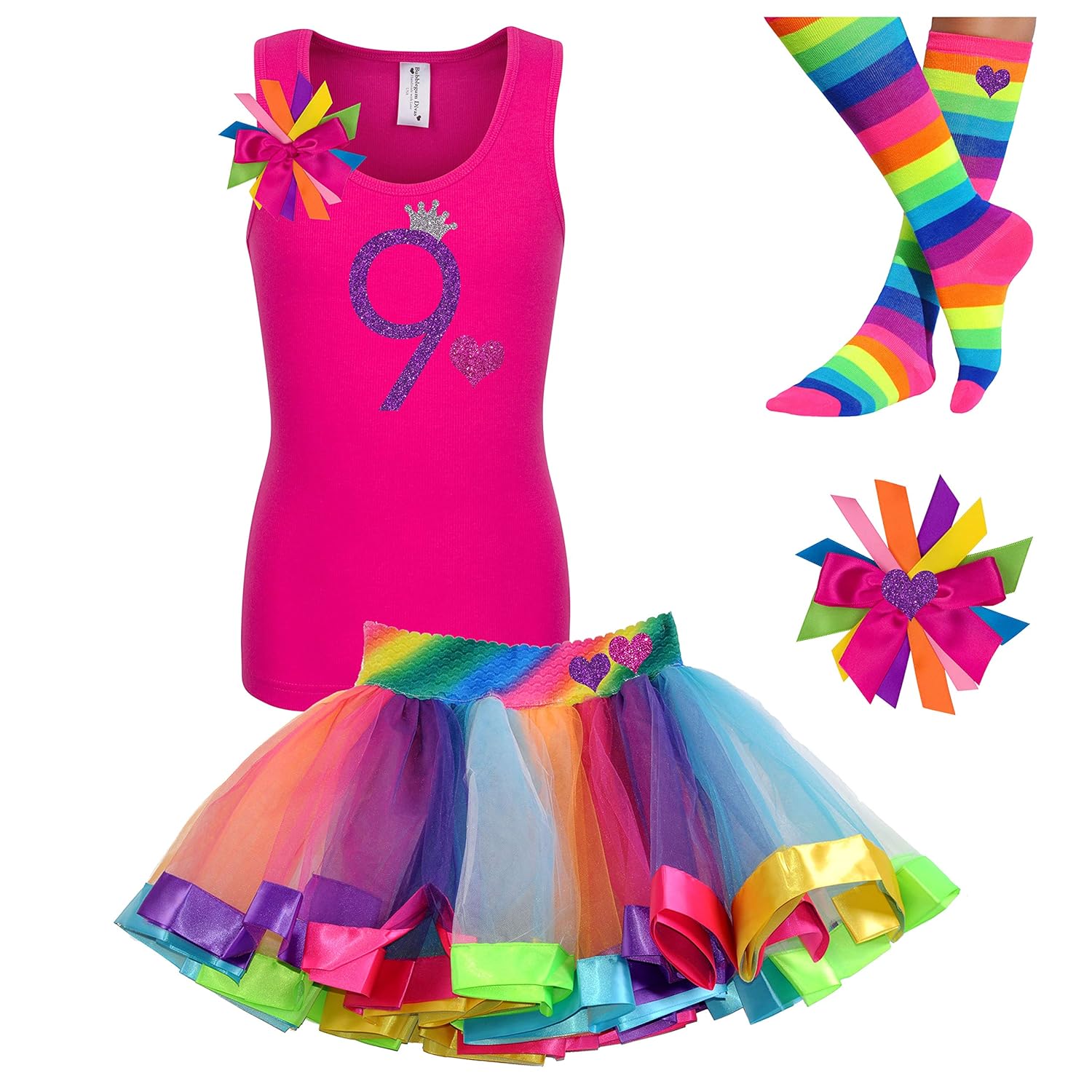 rainbow glitter outfit