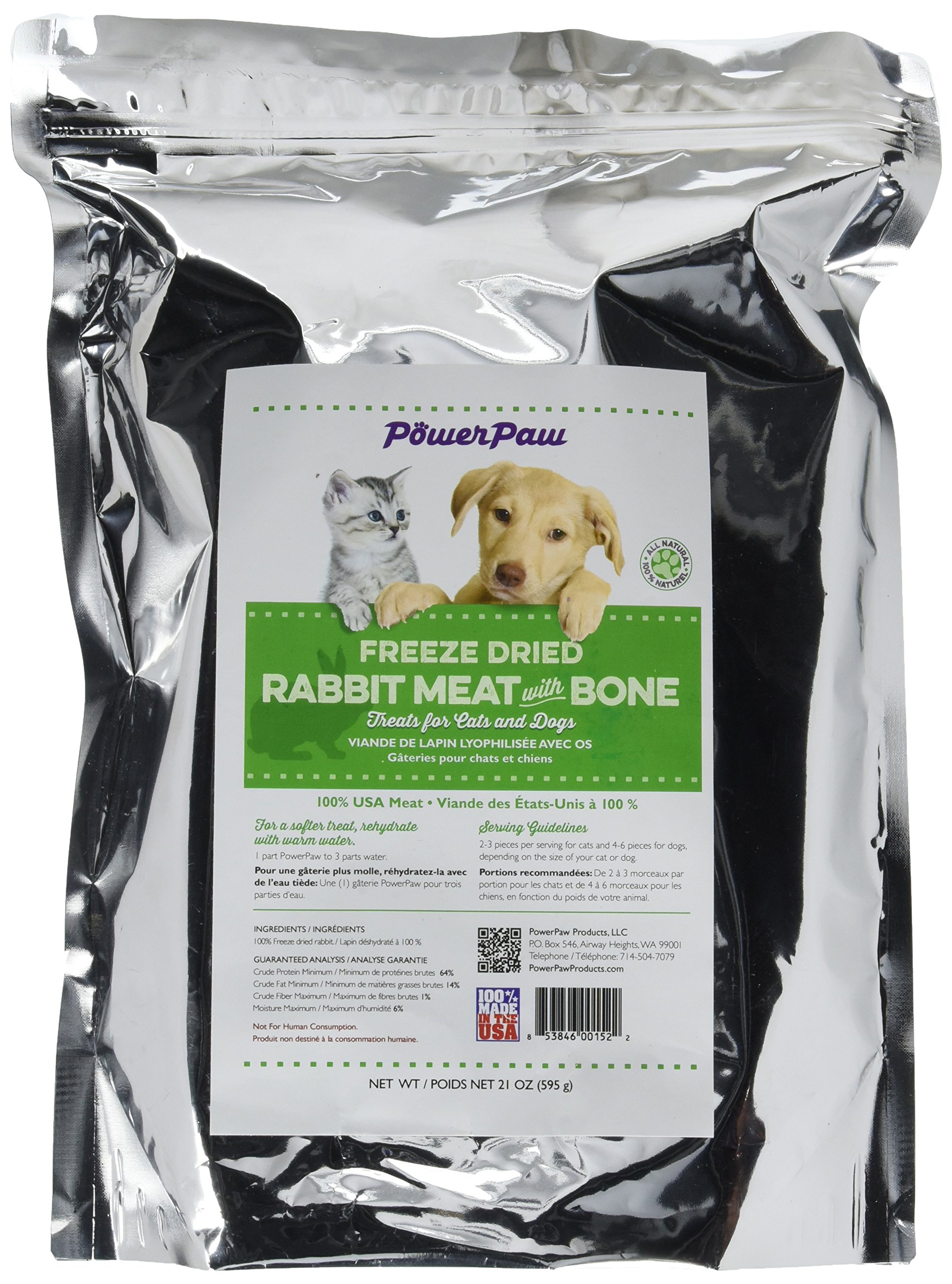 Power Paw Products Freeze Dried Rabbit Meat, 14 By 10 By 4Inch White