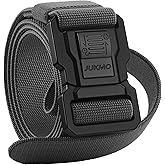 JUKMO Men's Tactical Belt with Lock, Military Work 1.5" Stretch Nylon Web Quick Release Belt with Heavy Duty Seatbelt Buckle