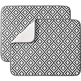 Dish Drying Mat for Kitchen 2 Pack, Ultra Absorbent Microfiber Dishes Drainer Mats by Subekyu,19.2 by 15.8 Inch(Rhombus)