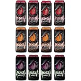 LUV-BOX Variety VENOM ENERGY DRINK pack , pack of 12 , 16 fl oz ,BLACK MAMBA ENERGY DRINK , DEATH ADDER ENERGY DRINK , BLACK CHERRY KIWI ENERGY DRINK