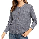 Amazhiyu Women's 100% Wool Button Down Sweaters Winter Long Sleeve Knit Cardigan