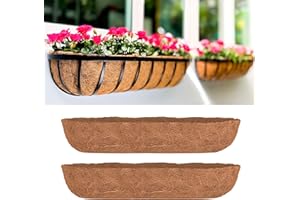 LaLaGreen 30" (2 Pack, Half Rounded Rectangular) Coir Fiber Liners – Large Coco Replacement for Wall-Mounted or Hanging Plant