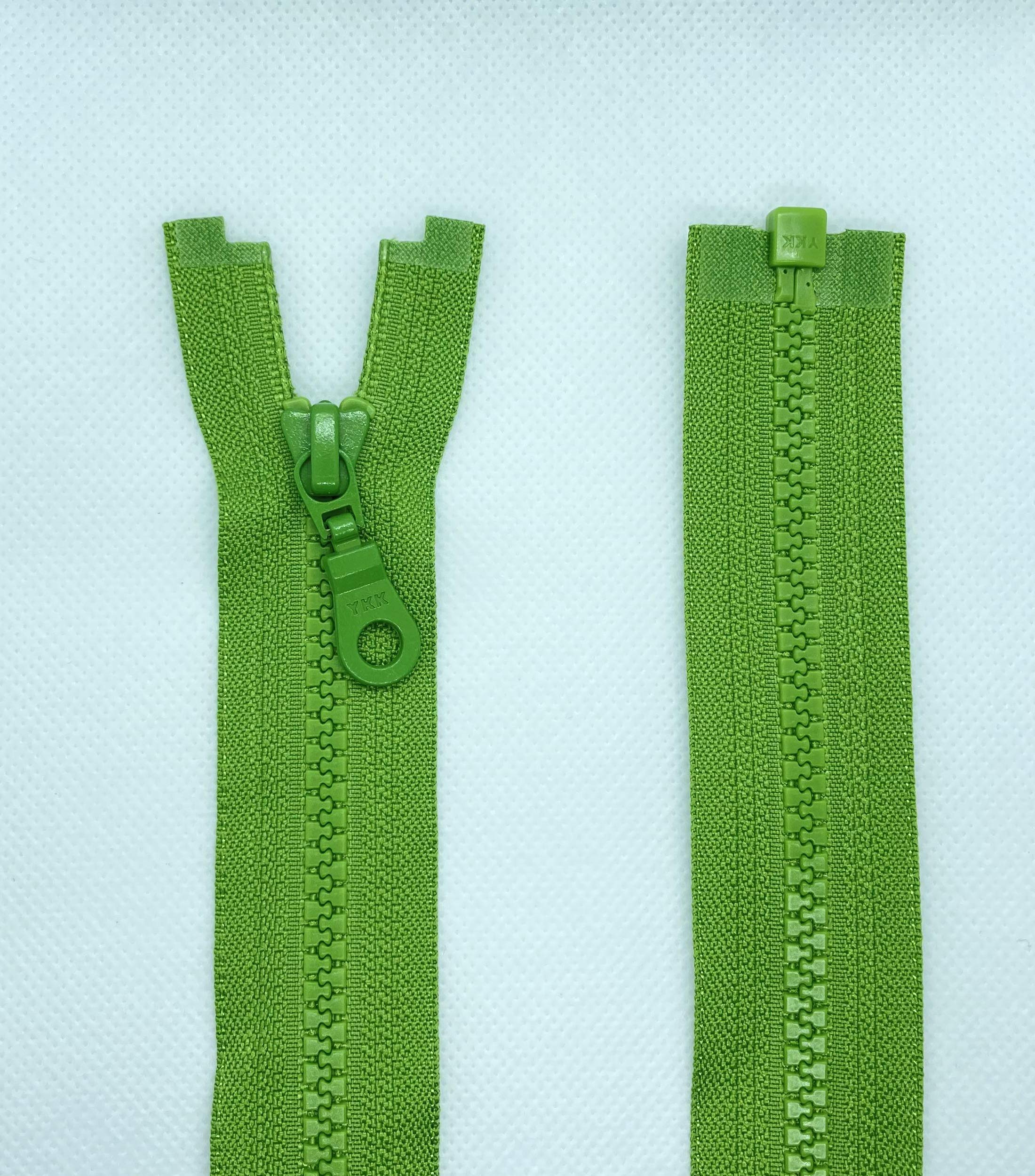 Li YKK zip plastic teeth no. 5, medium coarse, separable (081 grass green, 56)